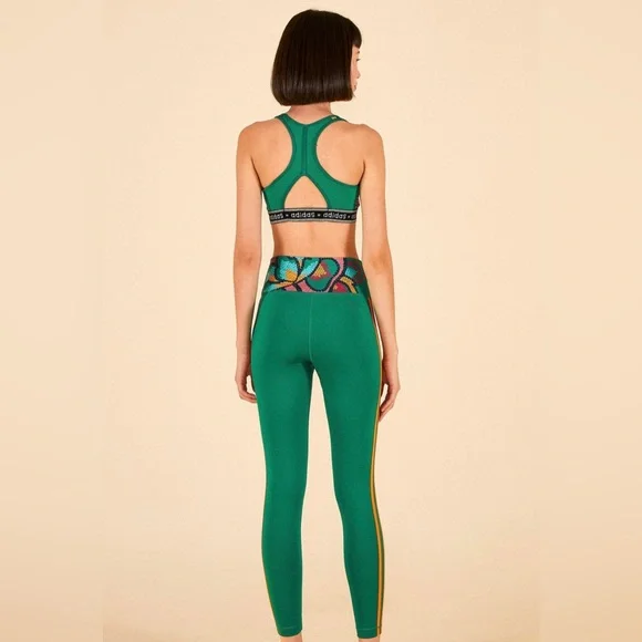 Farm Rio Adidas Ms Green Sports Bra Size XS - Picture 2 of 4